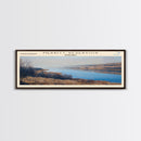 Merritt Reservoir Nebraska Framed Canvas Print, Lake House Decor, Panoramic Wall Art, Travel Poster, Beautiful Landscape Painting, Modern Art
