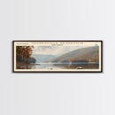 Newark Reservoir Delaware Framed Canvas Print, Lake House Decor, Panoramic Wall Art, Travel Poster, Landscape Painting, Modern Art