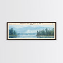 Nonvianuk Lake Framed Canvas Print, Lake House Decor, Panoramic Wall Art, Travel Poster, Scenic Landscape Painting, Contemporary Art