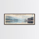 North Reservoir Ohio Framed Canvas Print, Lake House Decor, Panoramic Wall Art, Travel Poster, Landscape Painting, Contemporary Art