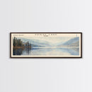 Rend Lake Illinois Framed Canvas Print, Lake House Decor, Panoramic Wall Art, Travel Poster, Beautiful Landscape Painting, Contemporary Art