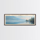 Robert S. Kerr Reservoir Framed Canvas Print, Lake House Decor, Panoramic Wall Art, Travel Poster, Beautiful Landscape Painting, Living Room Decor