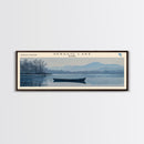 Sebago Lake Framed Canvas Print, Lake House Decor, Panoramic Wall Art, Travel Poster, Scenic Lake Scene, Living Room Decor