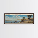 Shoshone Lake Wyoming Panoramic Framed Canvas Print, Lake House Decor, Wall Art, Travel Poster, Tranquil Landscape, Living Room Decor