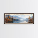 Stuart Lake Panoramic Wall Art, Framed Canvas Print, Lake House Decor, Travel Poster, Scenic Landscape Painting, Living Room Decor