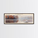 Swan Lake Panoramic Wall Art, Framed Canvas Print, Lake House Decor, Travel Poster, Scenic Lake Painting, Living Room Decor