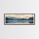 Trembleur Lake Panoramic Wall Art, Framed Canvas Print, Lake House Decor, Travel Poster, Scenic Lake Scene, Living Room Art