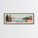 Gordon Lake Alberta Framed Canvas Print, Panoramic Art, Midcentury Modern, Pop Art, Bedroom Decor, Travel Poster, Artistic Decor, Home Decor