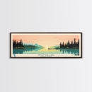 Kingsmere Lake Saskatchewan Framed Canvas Print, Panoramic Wall Art, Midcentury Modern, Pop Art, Bedroom Art, Travel Poster, Home Decor