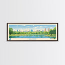 Lake Harriet Minneapolis Framed Canvas Print, Panoramic Wall Art, Midcentury Modern, Pop Art, Lake House Decor, Travel Poster, Living Room Art