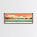 Lake Pepin Minneapolis Framed Canvas Print, Panoramic Wall Art, Midcentury Modern, Pop Art, Bedroom Art, Travel Poster, Lake House Decor