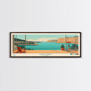 Lake Travis Texas Framed Canvas Print, Panoramic Wall Art, Midcentury Modern, Pop Art, Living Room Decor, Travel Poster, Lake House Art