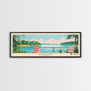 Pickwick Lake, Alabama Framed Canvas Print, Home Decor, Midcentury Modern Art, Panoramic Travel Poster, Wall Art, Pop Art