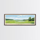 Scituate Reservoir, Rhode Island Framed Canvas Print, Panoramic Wall Art, Midcentury Modern Decor, Pop Art, Travel Poster, Living Room Art