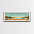 Sheridan Lake, South Dakota Framed Canvas Print, Panoramic Wall Art, Midcentury Modern Decor, Pop Art, Travel Poster, Living Room Decoration