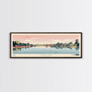 Silver Lake, Delaware Framed Canvas Print, Panoramic Wall Art, Midcentury Modern Decor, Pop Art, Travel Poster, Home Decoration