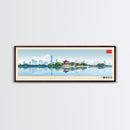 Hangzhou, China Panoramic Travel Poster Canvas Print, Hangzhou, China Painting, China Art, Hangzhou Panoramic Travel Art, Travel Painting
