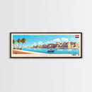 Suez, Egypt Travel Poster Panoramic Canvas Print, Suez, Egypt Painting, Egypt Art, Suez Travel Art, Guest Room Painting