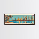 Manila, Philippines Panoramic Canvas Print, Manila, Philippines Painting, Philippines Art, Manila Travel Poster, Travel Art, Living Room Painting
