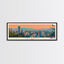 Santiago, Chile Panoramic Canvas Print, Santiago, Chile Painting, Chile Art, Santiago Travel Poster, Travel Art, Vacation Gift