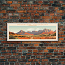 Guadalupe Mountains National Park, Panoramic Texas Travel Art, National Park Print, Minimalist Travel Art, Midcentury Modern Style Landscape