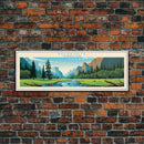 Yosemite National Park Panoramic California Travel Art, National Park Print, Minimalist Travel Art, Midcentury Modern Style Landscape