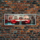 Atomic Age Scifi Style 1950s Diner Booth Wall Art, Framed Canvas Print, MCM, Midcentury Modern Wall Art, Diner Decor