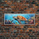Sea Turtle Framed Canvas Print, Beautiful Sea Turtle Wall Art, Sea Turtle Print, Nursery Decor, Nursery Wall Art