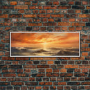 Framed Wall Art Print Set Sunset Horizon on Beach Shore Nature Ocean Oil Painting Nautical Scenic Colorful Multicolor Ultra