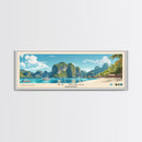 El Nido, Philippines Panoramic Print, Vacation Gift, Philippines Wall Art, Beach Painting, Beach Decor, Large Wall Art, Wood Frame Art