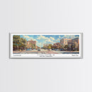 Columbia South Carolina Panoramic Watercolor Painting Framed Canvas Print, Travel Poster Art, Urban Cityscape, Living Room Decor, Wall Hanging, Office Art, Southern Charm Gift