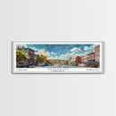 Waterbury Connecticut Panoramic Painting, Framed Canvas Print, Artistic Travel Poster, Retro Wall Art, Unique Office Decor, Living Room Gift