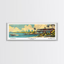 Miami Florida Panoramic Wall Art, Mid Century Modern Framed Canvas Print, Retro Pop Art Travel Poster, Home Decor, Office Art, Living Room Wall Hanging, Gift Idea