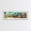North Las Vegas Nevada Panoramic Wall Art, Mid Century Modern Framed Canvas Print, Retro Pop Art Travel Poster, Home Decor, Office Art, Gift Idea, Living Room Wall Hanging