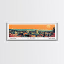 Gresham Oregon Panoramic Art, Mid Century Modern Framed Canvas Print, Retro Pop Art Travel Poster, Office Wall Decor