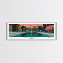 Indianapolis Indiana Panoramic Painting, Mid Century Modern Framed Canvas Print, Retro Pop Art Travel Poster, Office Decor