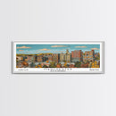 Manchester New Hampshire Panoramic Painting, Mid Century Modern Framed Canvas Print, Retro Pop Art Travel Poster, Living Room Decor