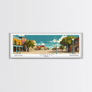 Odessa Texas Panoramic Wall Art, Mid Century Modern Framed Canvas Print, Retro Pop Art Travel Poster, City Art, Office Wall Decor, Living Room Art