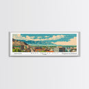 West Valley City Utah Panoramic Painting, Mid Century Modern Framed Canvas Print, Retro Pop Art Travel Poster, Office Wall Art, Home Decoration