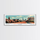 Oklahoma City Oklahoma Panoramic Wall Art, Mid Century Modern Framed Canvas Print, Retro Pop Art Travel Poster, Office Decor, Gift Idea