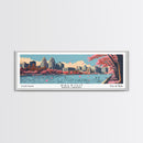 Raleigh North Carolina Panoramic Wall Art, Mid Century Modern Framed Canvas Print, Retro Pop Art Travel Poster, Office Decor, Gift Idea