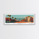 San Bernardino California Panoramic Wall Art, Mid Century Modern Framed Canvas Print, Retro Pop Art Cityscape, Travel Poster, Living Room Decor