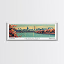 Washington DC Panoramic Wall Art, Mid Century Modern Framed Canvas Print, Retro Pop Art Travel Poster, Cityscape Decor, Office Wall Art