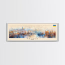 Kaluga Russia Panoramic Travel Poster, Framed Canvas Print or Metal Wall Art, Travel Art, Home Decor, Panoramic Painting, Midcentury Art