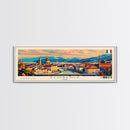 Florence Italy Panoramic Travel Poster, Framed Canvas Print or Metal Wall Art, Travel Art, Home Decor, Panoramic Painting, Midcentury Art
