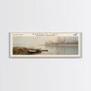 Buffalo Lake Framed Canvas Print, Panoramic Lake House Decor, Wall Art, Travel Poster, Modern Lake Painting, Nature Art