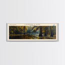 Caddo Lake Louisiana Framed Canvas Print, Lake House Decor, Panoramic Wall Art, Travel Poster, Rustic Lake Painting, Nature Art