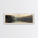 Coralville Lake Iowa Framed Canvas Print, Lake House Art, Panoramic Wide Art, Travel Poster, Modern Lake Painting, Nature Art