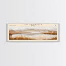 Lac Fairbault Framed Canvas Print, Panoramic Lake House Decor, Wall Art, Travel Poster, Beautiful Lake Painting, Home Decor