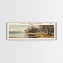 Lake Grosvenor Framed Canvas Print, Lake House Decor, Panoramic Wall Art, Travel Poster, Stunning Landscape Painting, Home Art